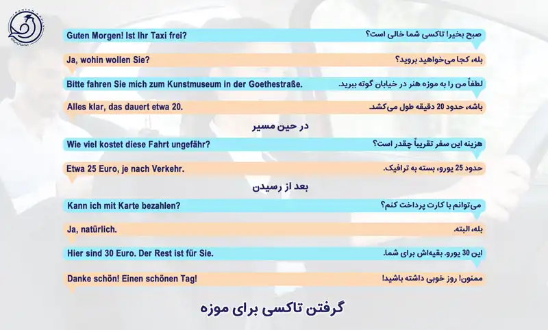 تاکسی گرفتن برای موزه به آلمانی